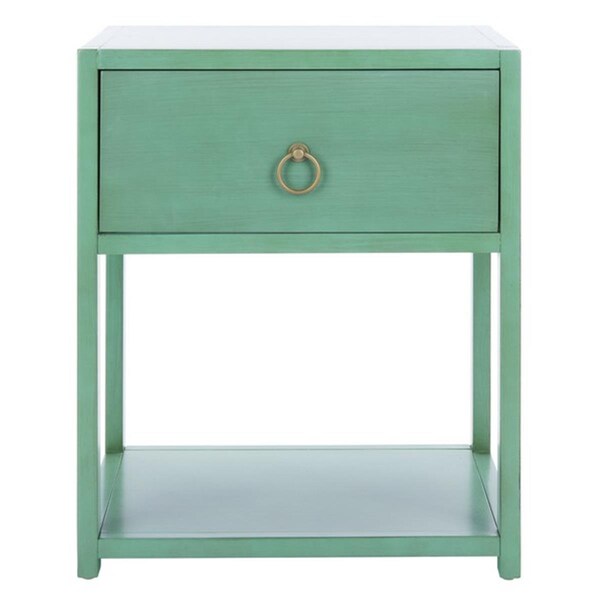Safavieh Yudi 1 Drawer & 1 Shelf Turquoise Nightstand - 26 x 21 x 17.1 in. - NST9201C