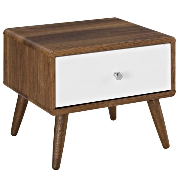 Modway Furniture Transmit Nightstand - Walnut White, 15.5 x 19 x 15.5 in. - MOD-5731-WAL-WHI