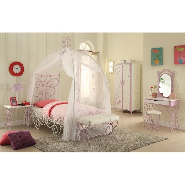 Gfancy Fixtures 22 x 22 x 16 in. Priya II Nightstand  White &amp; Light PUrple - GF2473010