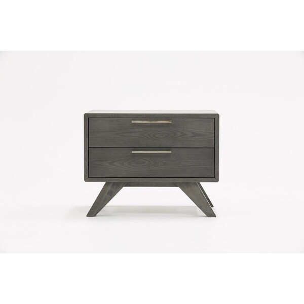Gfancy Fixtures Modern Gray Wash Nightstand with Two Drawers, Gray Wash - GF3100505