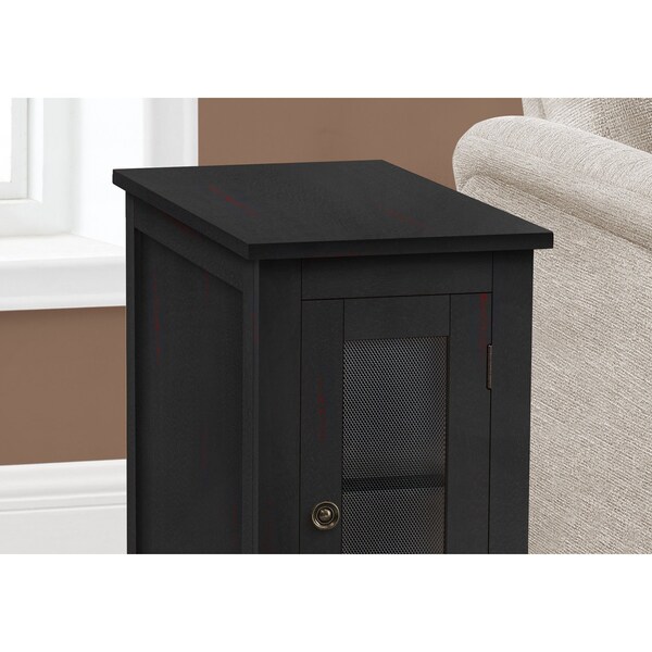 Monarch Specialties Accent Table, Side Table, Narrow, Nightstand, Bedroom, Lamp, Storage, Black Veneer, Transitional - I 3995