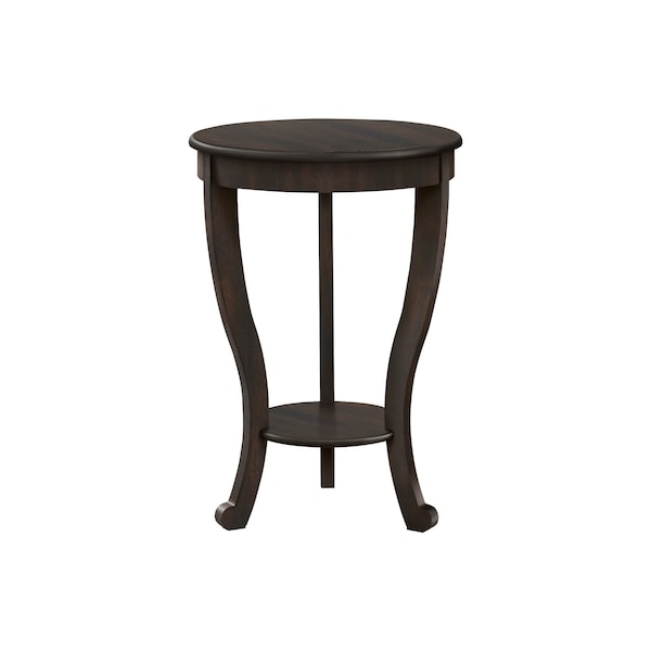 Monarch Specialties Accent Table, 2 Tier, Bedroom, End, Lamp, Nightstand, Round, Side Table, Brown Veneer, Traditional - I 3974