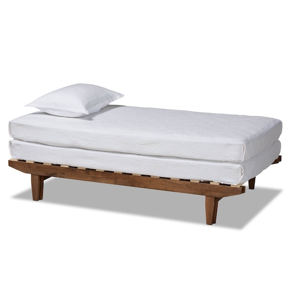 Baxton Studio Hiro Walnut Finished Wood Expandable Twin Size to King Size Bed Frame - 168-10738