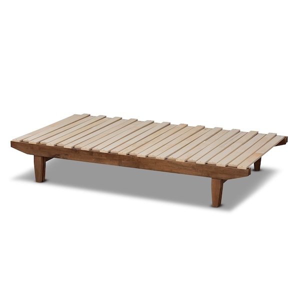 Baxton Studio Hiro Walnut Finished Wood Expandable Twin Size to King Size Bed Frame - 168-10738
