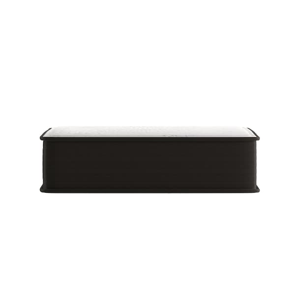 Flash Furniture Dream 10 in Hybrid Mattress, Twin Size High Density Foam and Pocket Spring Mattress in a Box, White/Black - DR-E230P-R-T-10-GY-GG