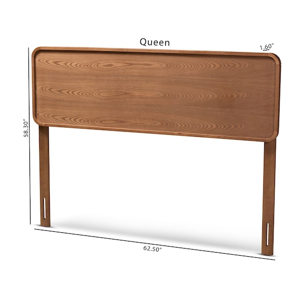 Baxton Studio Mailene Mid-Century Walnut Brown Finished Wood King Size Headboard - 156-9430
