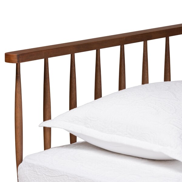 Baxton Studio Matilda Mid-Century Modern Ash Walnut Finished Wood Twin Size Daybed - 236-12781-ZORO