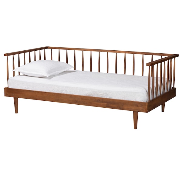 Baxton Studio Matilda Mid-Century Modern Ash Walnut Finished Wood Twin Size Daybed - 236-12781-ZORO
