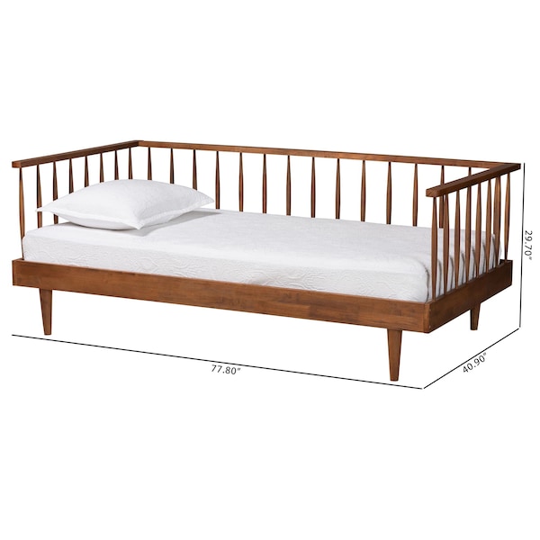 Baxton Studio Matilda Mid-Century Modern Ash Walnut Finished Wood Twin Size Daybed - 236-12781-ZORO