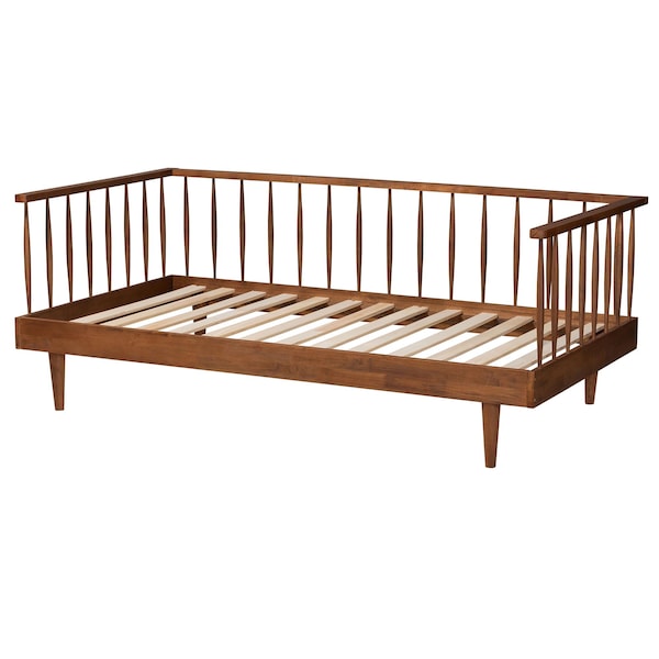 Baxton Studio Matilda Mid-Century Modern Ash Walnut Finished Wood Twin Size Daybed - 236-12781-ZORO