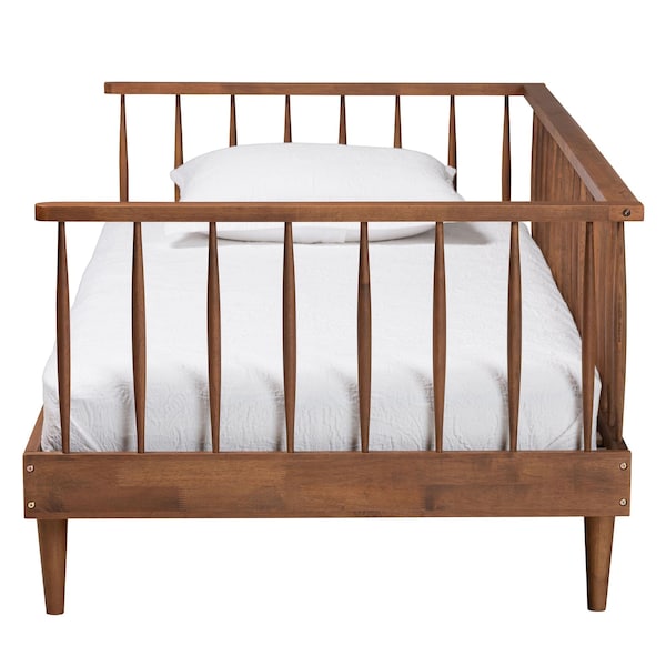 Baxton Studio Matilda Mid-Century Modern Ash Walnut Finished Wood Twin Size Daybed - 236-12781-ZORO