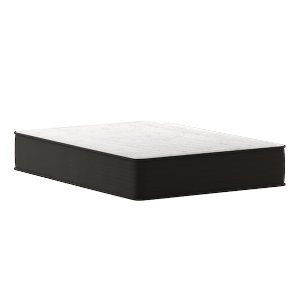 Flash Furniture Dream 12 in Hybrid Mattress, Full Size High Density Foam and Pocket Spring Mattress in a Box, White/Black - DR-E230P-R-F-12-GY-GG