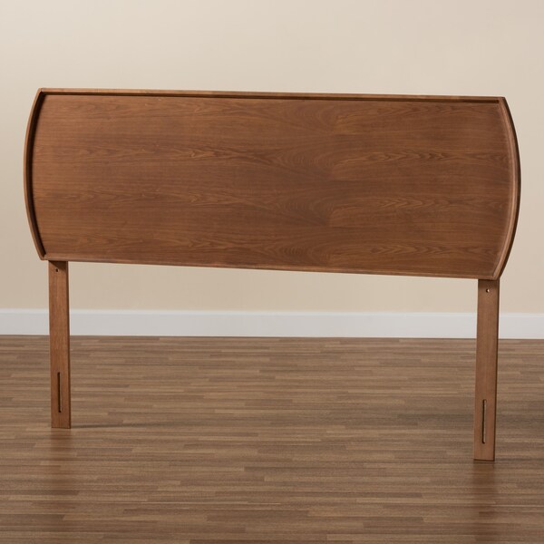 Baxton Studio Laurien Mid-Century Modern Ash Walnut Finished Wood Queen Size Headboard - 181-11114-ZORO