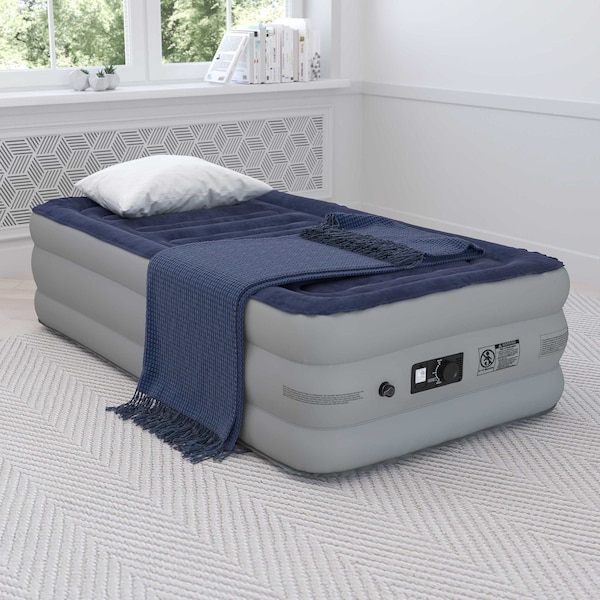 Flash Furniture 18" Twin Air Mattress - Internal Electric Pump - WG-AM101-18-T-GG