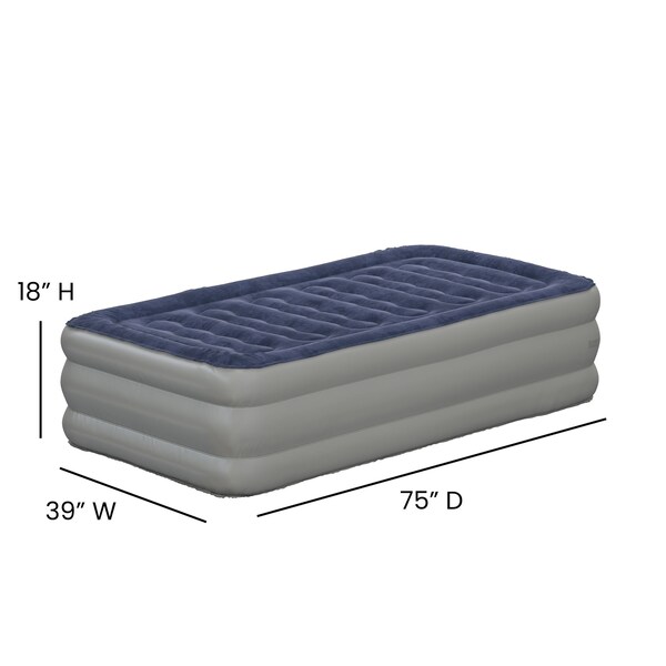 Flash Furniture 18" Twin Air Mattress - Internal Electric Pump - WG-AM101-18-T-GG