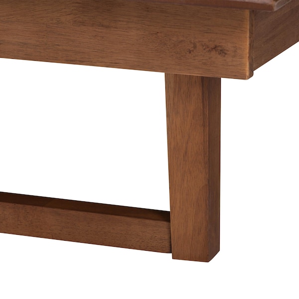 Baxton Studio Aveena Mid-Century Modern Walnut Brown Finished Wood Queen Size Platform Bed - 239-12431-ZORO