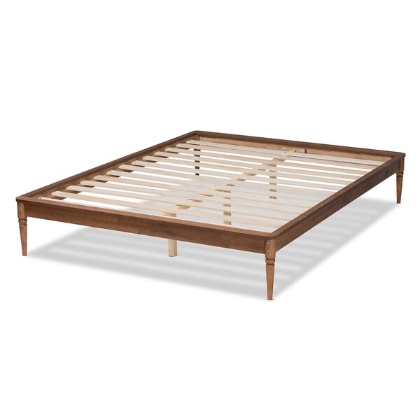 Baxton Studio Tallis Traditional Walnut Brown Finished Wood Queen Size Bed Frame - 194-11514-ZORO