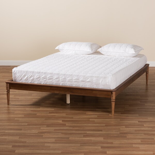 Baxton Studio Tallis Traditional Walnut Brown Finished Wood Queen Size Bed Frame - 194-11514-ZORO