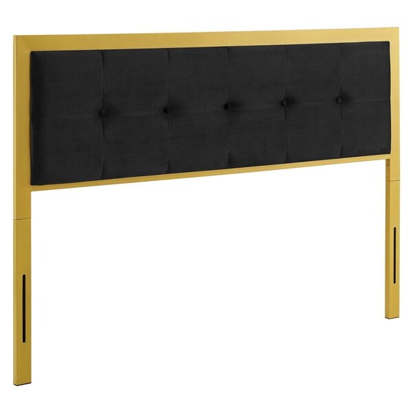 Modway Furniture Teagan Tufted Performance Velvet Headboard, Gold Black - Full Size - MOD-6175-GLD-BLK