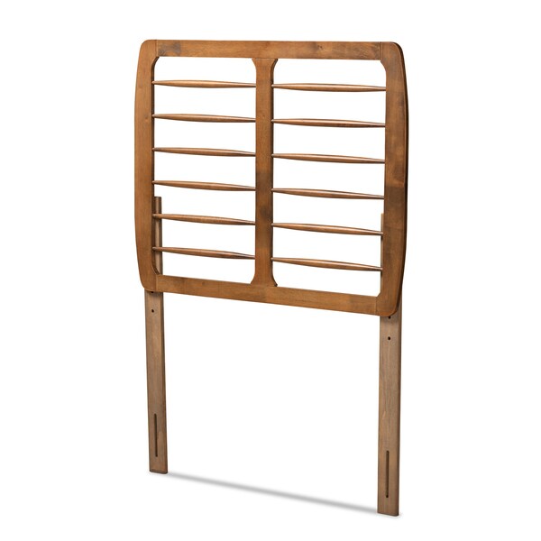 Baxton Studio Carolyn Mid-Century Modern Ash Walnut Finished Wood Twin Size Headboard - 180-11146-ZORO