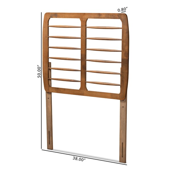 Baxton Studio Carolyn Mid-Century Modern Ash Walnut Finished Wood Twin Size Headboard - 180-11146-ZORO