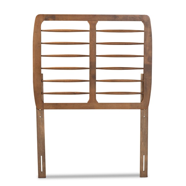 Baxton Studio Carolyn Mid-Century Modern Ash Walnut Finished Wood Twin Size Headboard - 180-11146-ZORO