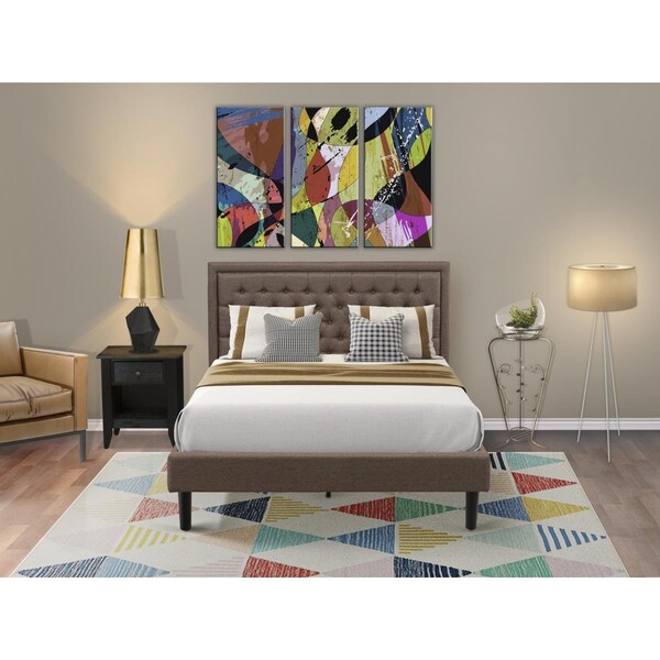 East West Furniture 2 Piece Kendall Queen Size Bedroom Set - Black - KD18Q-1GA06