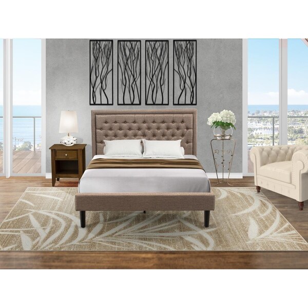 East West Furniture 2 Piece Kendall Queen Size Bedroom Set - Black - KD16Q-1GA08