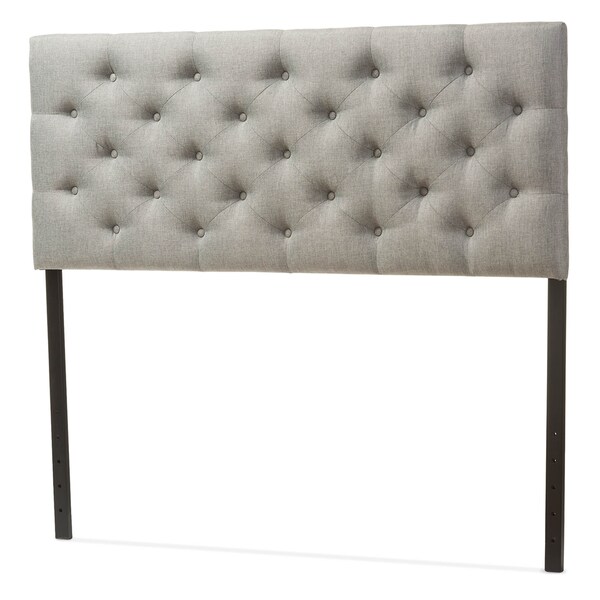 Baxton Studio Viviana Grey Upholstered Button-tufted Full Size Headboard - 120-6455