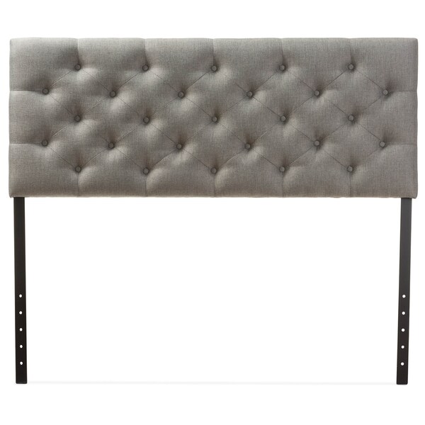 Baxton Studio Viviana Grey Upholstered Button-tufted Full Size Headboard - 120-6455