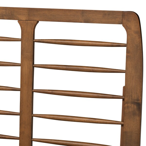 Baxton Studio Rayna Mid-Century Modern Walnut Brown Finished Wood Twin Size Platform Bed - 188-11146-11158-ZORO