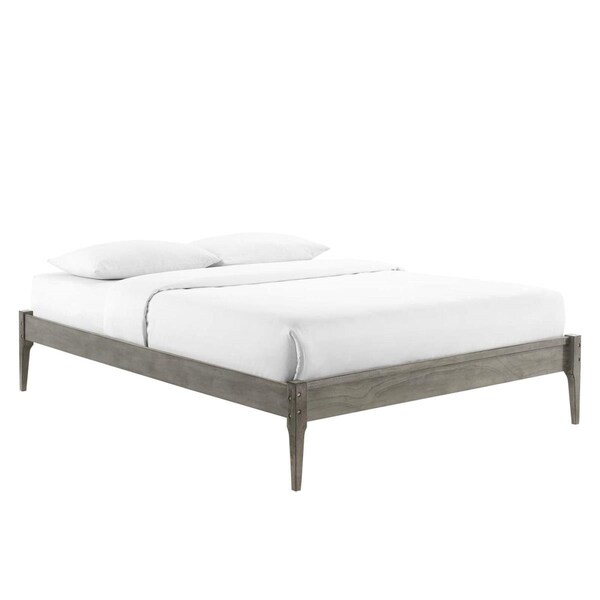 Modway Furniture June Twin Size Wood Platform Bed Frame, Gray - MOD-6244-GRY