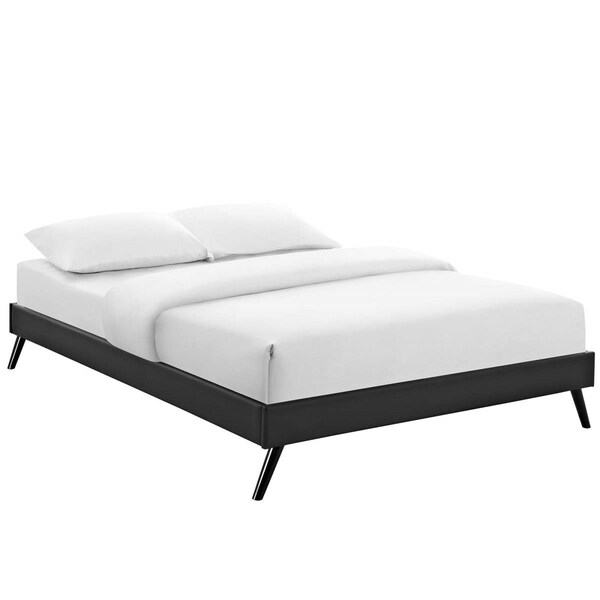Modway Furniture Loryn Queen Vinyl Bed Frame with Round Splayed Legs - Black, 13 x 63.5 x 85.5 in. - MOD-5890-BLK