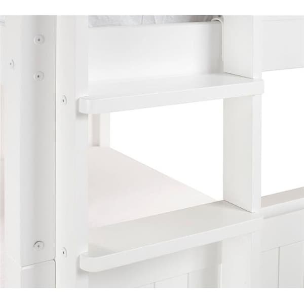 Eco-Flex Furniture Eco-Flex Furniture C1613L-TR Camaflexi Full Mission Headboard; End Ladder Over Bunk Bed with Trundle; White - Twin - C1613L_TR
