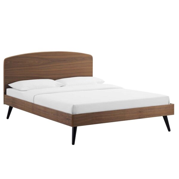 Modway Furniture Bronwen Wood Platform Bed, Walnut - Queen Size - MOD-6254-WAL