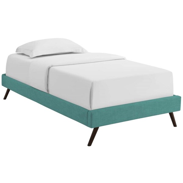 Modway Furniture Loryn Twin Fabric Bed Frame with Round Splayed Legs - Teal - MOD-5887-TEA