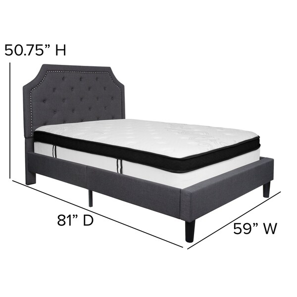 Flash Furniture Full Platform Bed Set, Gray - SL-BMF-14-GG