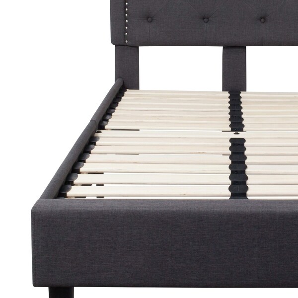 Flash Furniture Brighton Twin Platform Bed, Dark Gray - SL-BK4-T-DG-GG