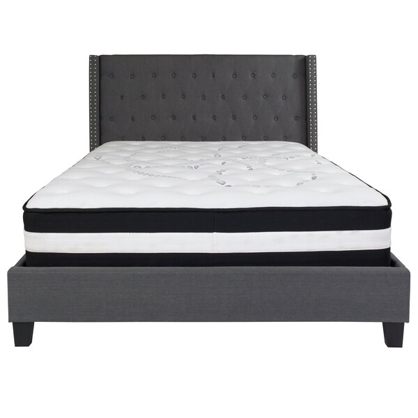 Flash Furniture Platform Bed Set, Riverdale, Queen, Drk Gry - HG-BM-47-GG