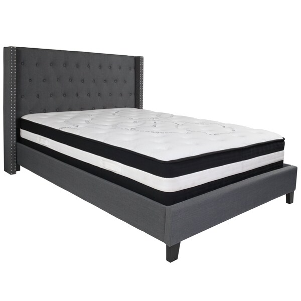 Flash Furniture Platform Bed Set, Riverdale, Queen, Drk Gry - HG-BM-47-GG