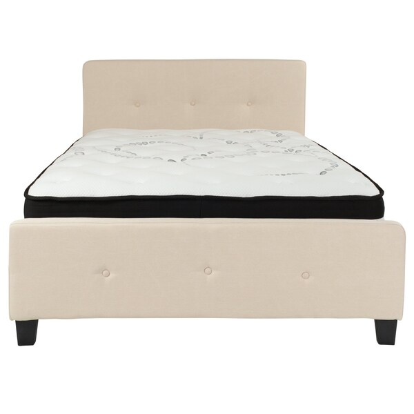 Flash Furniture Platform Bed Set, Tribeca, Full, Beige - HG-BM-18-GG