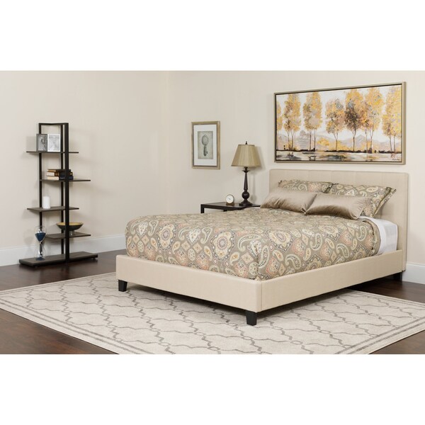 Flash Furniture Platform Bed Set, Tribeca, Full, Beige - HG-BM-18-GG