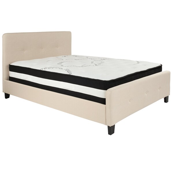 Flash Furniture Platform Bed Set, Tribeca, Full, Beige - HG-BM-18-GG