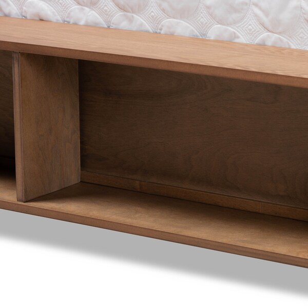 Baxton Studio Tamsin Modern Transitional Ash Walnut Brown Finished Wood King Size 4-Drawer Storage Bed - 175-9421-10670-ZORO