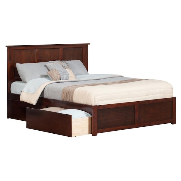 Atlantic Furniture Atlantic Furniture AR8636034 Madison Bed with Match Footboard - Antique Walnut; Full Size - AR8636034