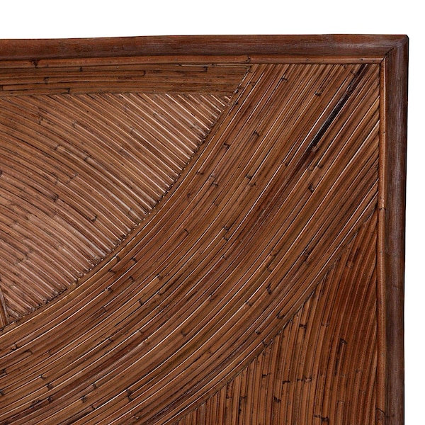 Bali & Pari Elettra Bohemian Dark Brown Rattan Queen Size Standalone Headboard - 244-13654-ZORO