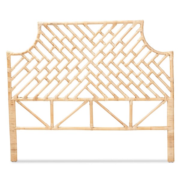 Baxton Studio Jayliah Modern Bohemian Natural Brown Rattan Queen Size Standalone Headboard - 207-12691