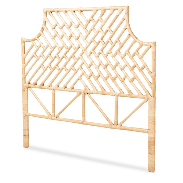 Baxton Studio Jayliah Modern Bohemian Natural Brown Rattan Queen Size Standalone Headboard - 207-12691