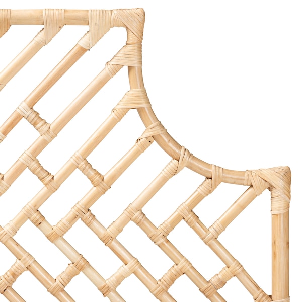 Baxton Studio Jayliah Modern Bohemian Natural Brown Rattan Queen Size Standalone Headboard - 207-12691