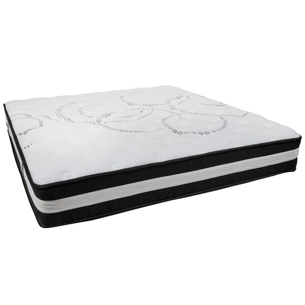 Flash Furniture King Platform Bed Frame and 12" Mattress Set - XU-BD10-12PSM-K-GG